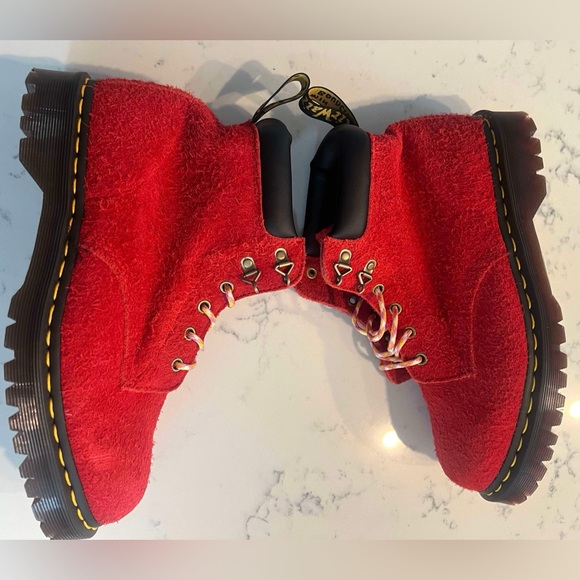 Dr.Martens  Men’s 939 Ben Suede Red Padded Collar Lace Up Boots New - Picture 6 of 16